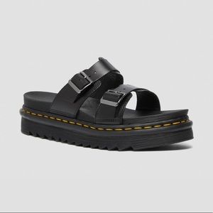 Dr. Martens Myles Brando Leather Buckle Slide Sandals